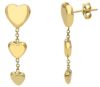 Picture of 18k yellow gold 3 Hearts dangle Earrings