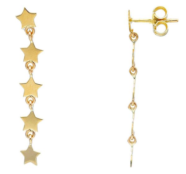 Picture of 18k yellow gold 5 Stars dangle Earrings