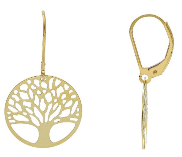 Imagen de Pendientes Árbol de la Vida oro amarillo 9k