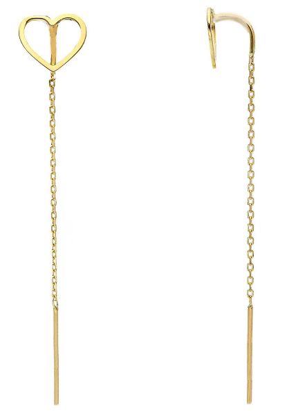 Picture of 18k yellow gold Heart dangle Earrings