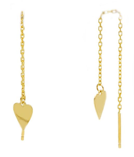 Picture of 18k yellow gold Heart dangle Earrings