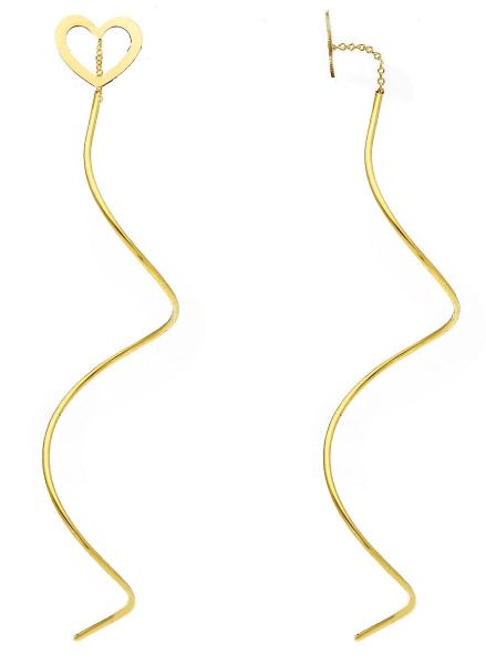 Picture of 18k yellow gold Heart dangle Earrings