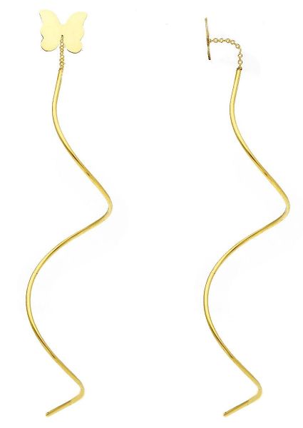 Imagen de Pendientes colgantes Mariposa oro amarillo 18k