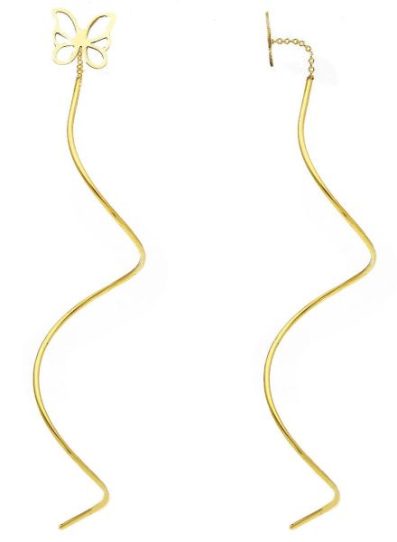 Picture of 18k yellow gold Butterfly dangle Earrings
