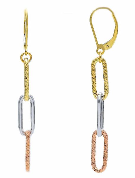 Picture of 18k tricolor gold dangle Earrings