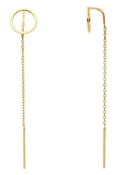 Imagen de Pendientes colgantes Círculo oro amarillo 18k