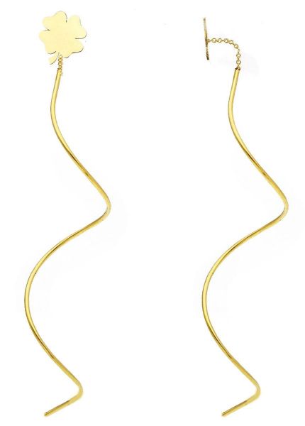 Picture of 18k yellow gold four-leaf Clover dangle Earrings