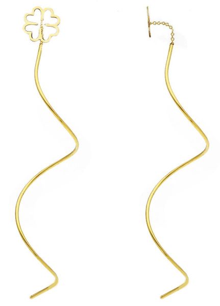 Picture of 18k yellow gold four-leaf Clover dangle Earrings