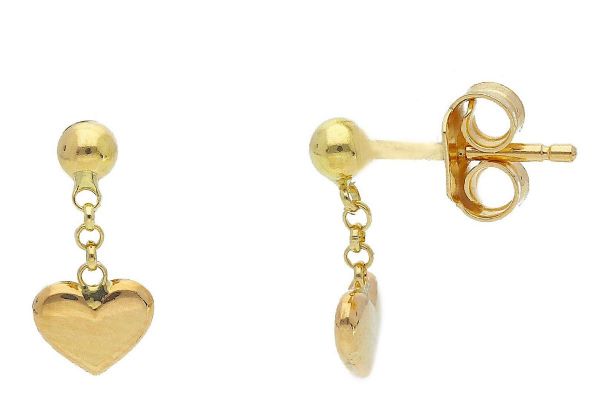 Immagine di Orecchini pendenti Cuore oro giallo 18k