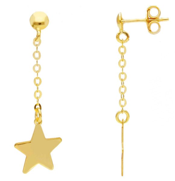 Picture of 9k yellow gold Star dangle Earrings