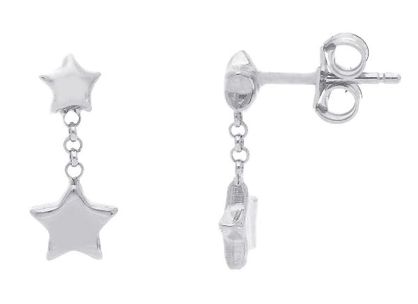 Picture of 18k white gold Stars dangle Earrings