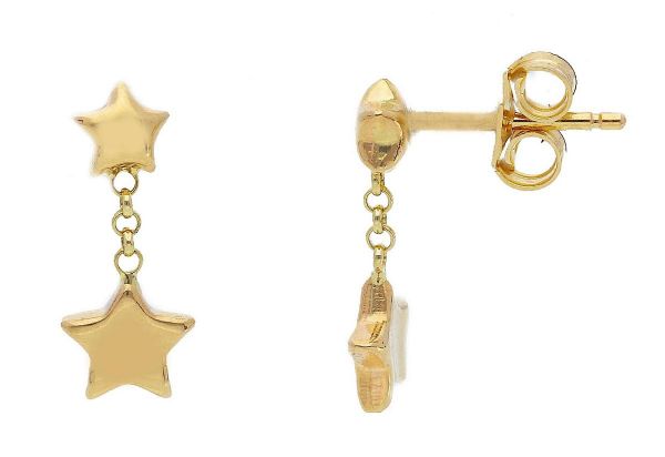 Picture of 18k yellow gold Stars dangle Earrings