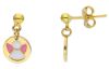 Imagen de Pendientes Angelito oro amarillo 18k y esmalte rosa