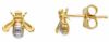 Imagen de Pendientes Abeja oro bicolor macizo 18k