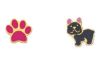 Imagen de Pendientes Perro y Pata oro amarillo 18k esmalte
