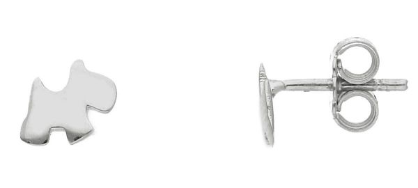 Imagen de Pendientes Perro oro blanco macizo 18k