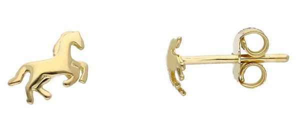 Picture of Solid 18k yellow gold Horse Earrings
