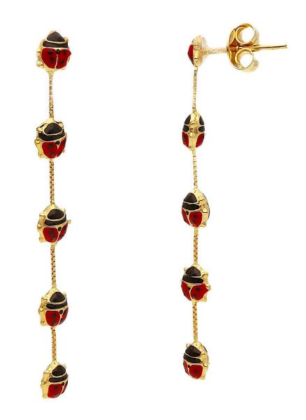 Imagen de Pendientes Mariquita oro amarillo 18k