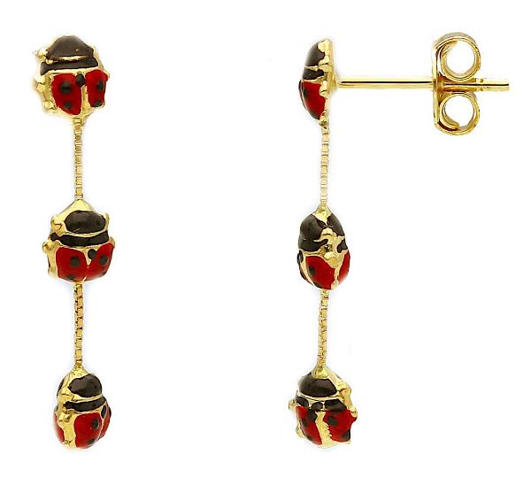 Picture of 18k yellow gold Ladybug Earrings