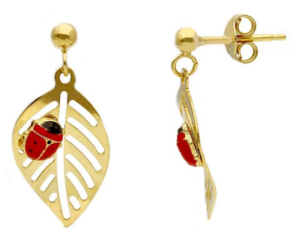 Imagen de Pendientes Mariquita oro amarillo 18k