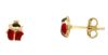 Picture of Enamel Ladybug Earrings | 18k yellow gold