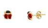 Picture of Enamel Ladybug Earrings | 18k yellow gold