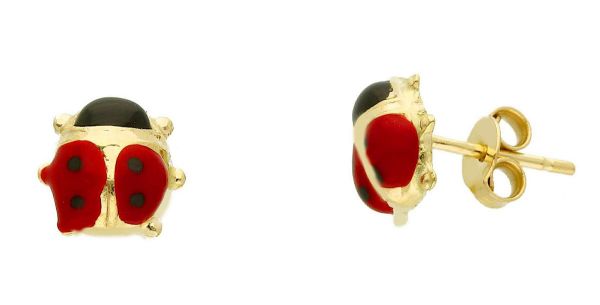 Immagine di Orecchini Coccinella oro giallo 18k e smalto