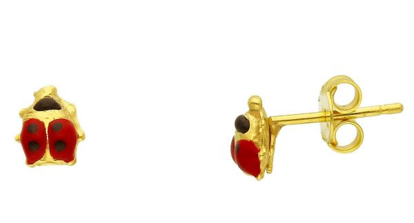 Immagine di Orecchini Coccinella oro giallo 9k e smalto
