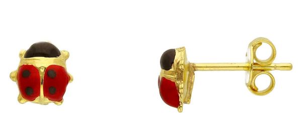Immagine di Orecchini Coccinella oro giallo 9k e smalto