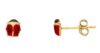 Picture of Enamel tiny Ladybug Earrings | 18k yellow gold