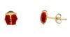 Picture of Enamel tiny Ladybug Earrings | 18k yellow gold