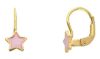 Imagen de Pendientes Estrella oro amarillo 18k y esmalte rosa