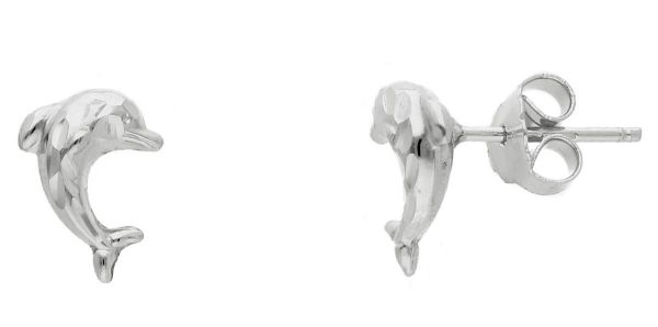 Imagen de Pendientes Delfines oro blanco 18k