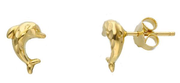 Imagen de Pendientes Delfines oro amarillo 18k