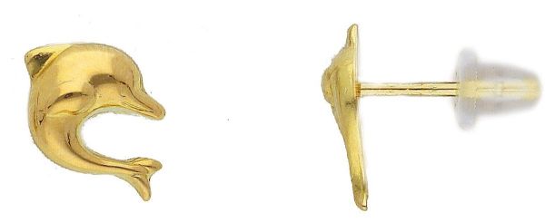 Imagen de Pendientes Delfín oro amarillo 18k