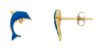 Picture of Enamel Dolphin Earrings | 18k yellow gold