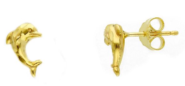 Picture of 9k yellow gold Dolphin Earrings