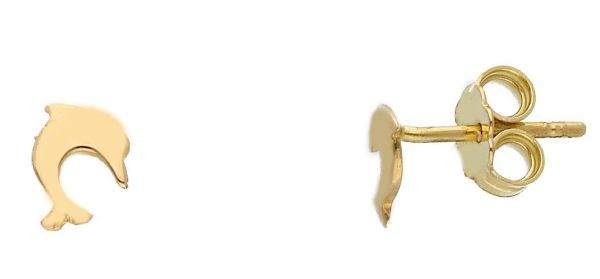 Imagen de Pendientes Delfín oro amarillo macizo 18k