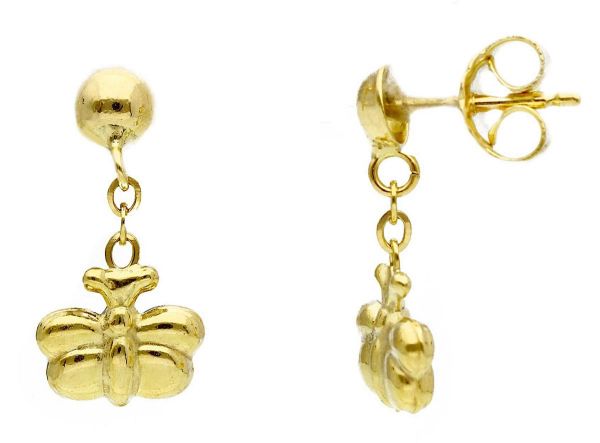 Picture of 9k yellow gold Butterfly Earrings