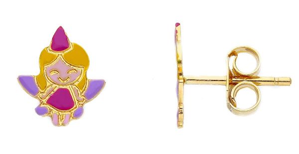Imagen de Pendientes Hada oro amarillo 18k y esmalte