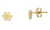 Immagine di Orecchini Fiore oro giallo 18k e smalto