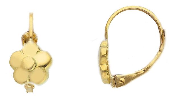 Picture of 18k yellow gold Flower Earrings