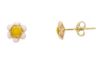 Imagen de Pendientes Flor oro amarillo 18k y esmalte