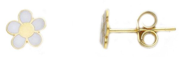 Imagen de Pendientes Flor oro amarillo 9k y esmalte