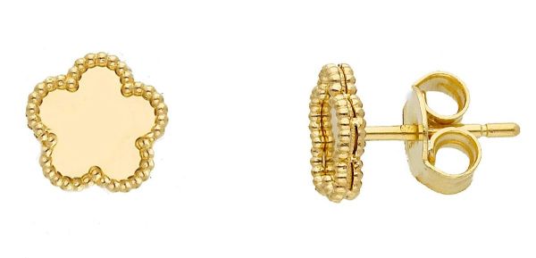 Picture of Solid 18k yellow gold Flower Earrings