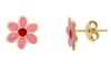 Imagen de Pendientes Flor oro amarillo 18k y esmalte