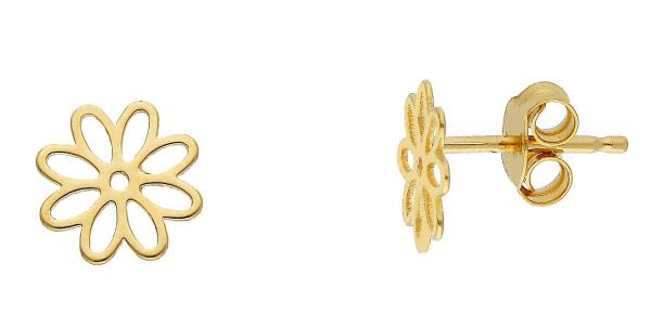 Imagen de Pendientes Flores oro amarillo 18k