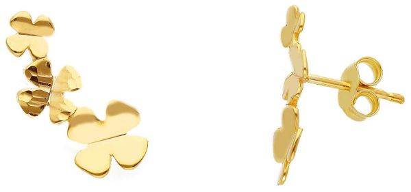 Picture of 9k yellow gold Flowers Earrings