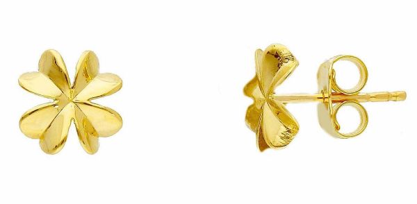 Imagen de Pendientes Flores oro amarillo macizo 18k