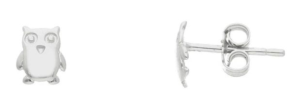 Immagine di Orecchini Gufo oro massiccio bianco 18k